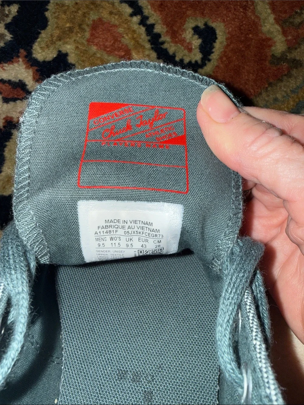Converse Low-Top Canvas Sneakers - Charcoal and White - Picture 3 of 4